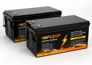 Batería de litio LiFePO4 MFUZOP 12.8V 300Ah 3840Wh con Smart BMS