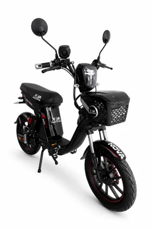 Bicimoto Eléctrica Nova 48V 50Ah color negro con canasta delantera