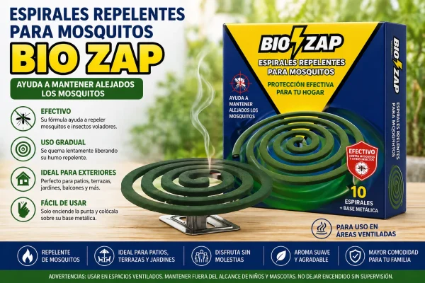 Espirales Repelentes para Mosquitos Bio Zap