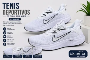 Tenis Deportivos Blancos Estilo Running