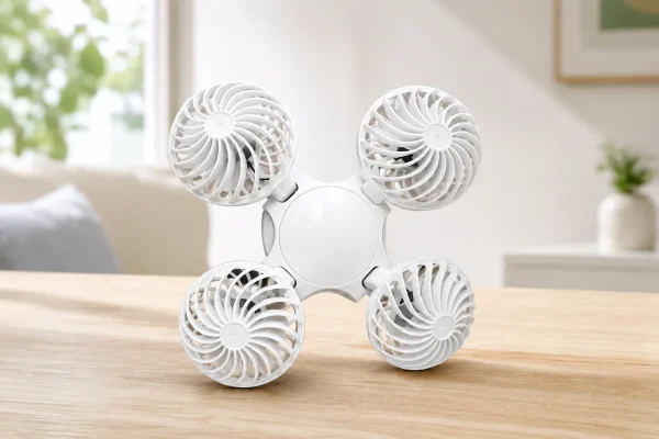 Ventilador Portátil de 4 Cabezas Recargable