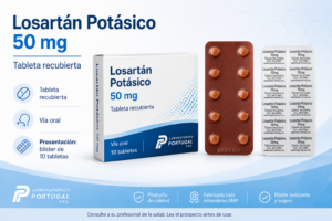 Losartán Potásico 50 mg Laboratorios Portugal – 10 Tabletas