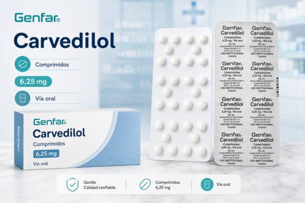 ChatGPT Image 23 ago 2026, 15_50_45 Carvedilol Genfar 6,25 mg – Comprimidos 30 tabletas