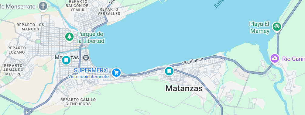 Zona de cobertura de entrega de Supermerxi en Matanzas
