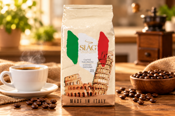 Café italiano SIAGI en ambiente acogedor Café Molido SIAG Italian Coffee – 250 g