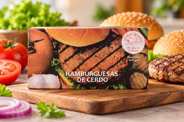 Hamburguesas de cerdo Oro Rojo frescas Hamburguesas de Cerdo Oro Rojo – 4 unidades / 360 g